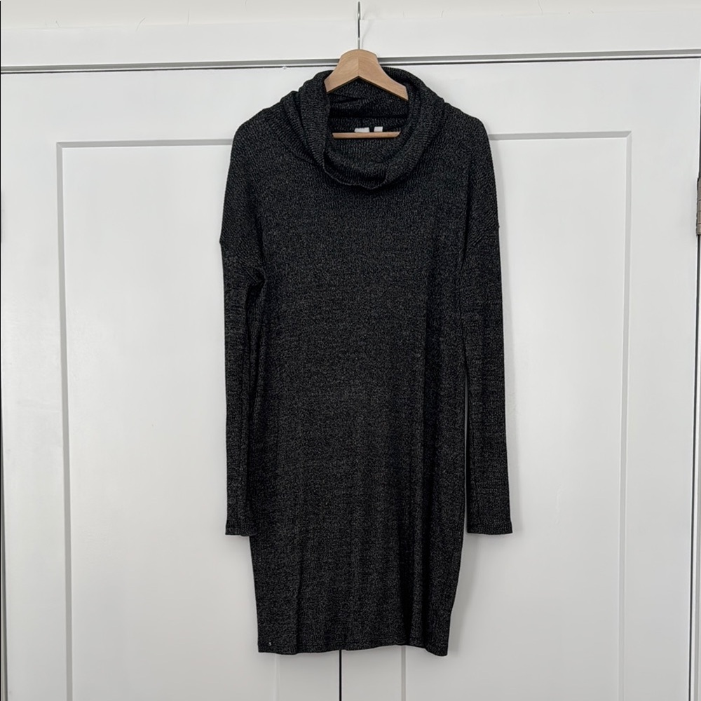 Charcoal Cowl Neck Sweater Dress